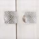 Clear Netcut Square Silver Drawer Knobs
